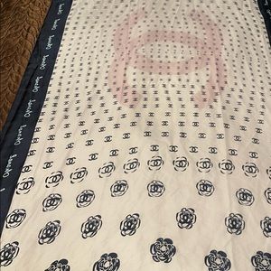 Floral Chanel wrap scarf